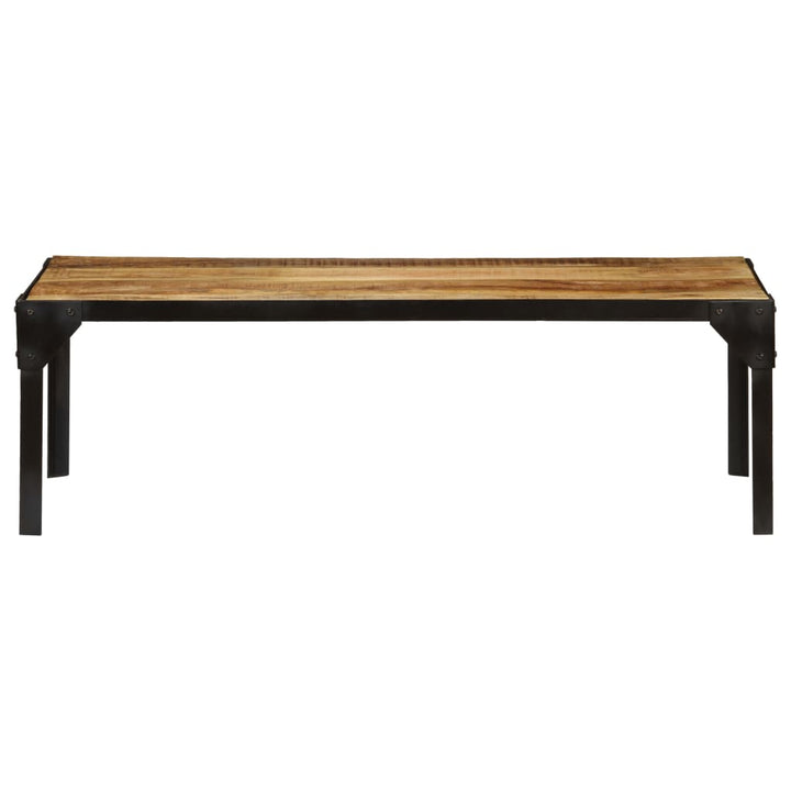 Soffbord Massivt Grovt Mangoträ Och Stål 110 Cm