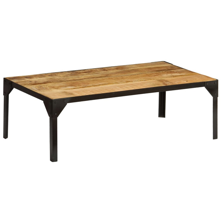 Soffbord Massivt Grovt Mangoträ Och Stål 110 Cm