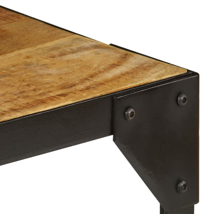 Soffbord Massivt Grovt Mangoträ Och Stål 110 Cm