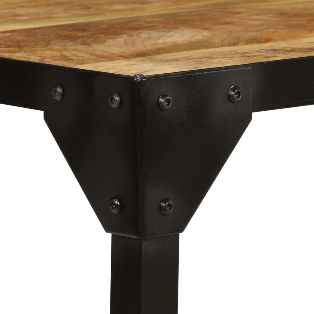 Soffbord Massivt Grovt Mangoträ Och Stål 110 Cm