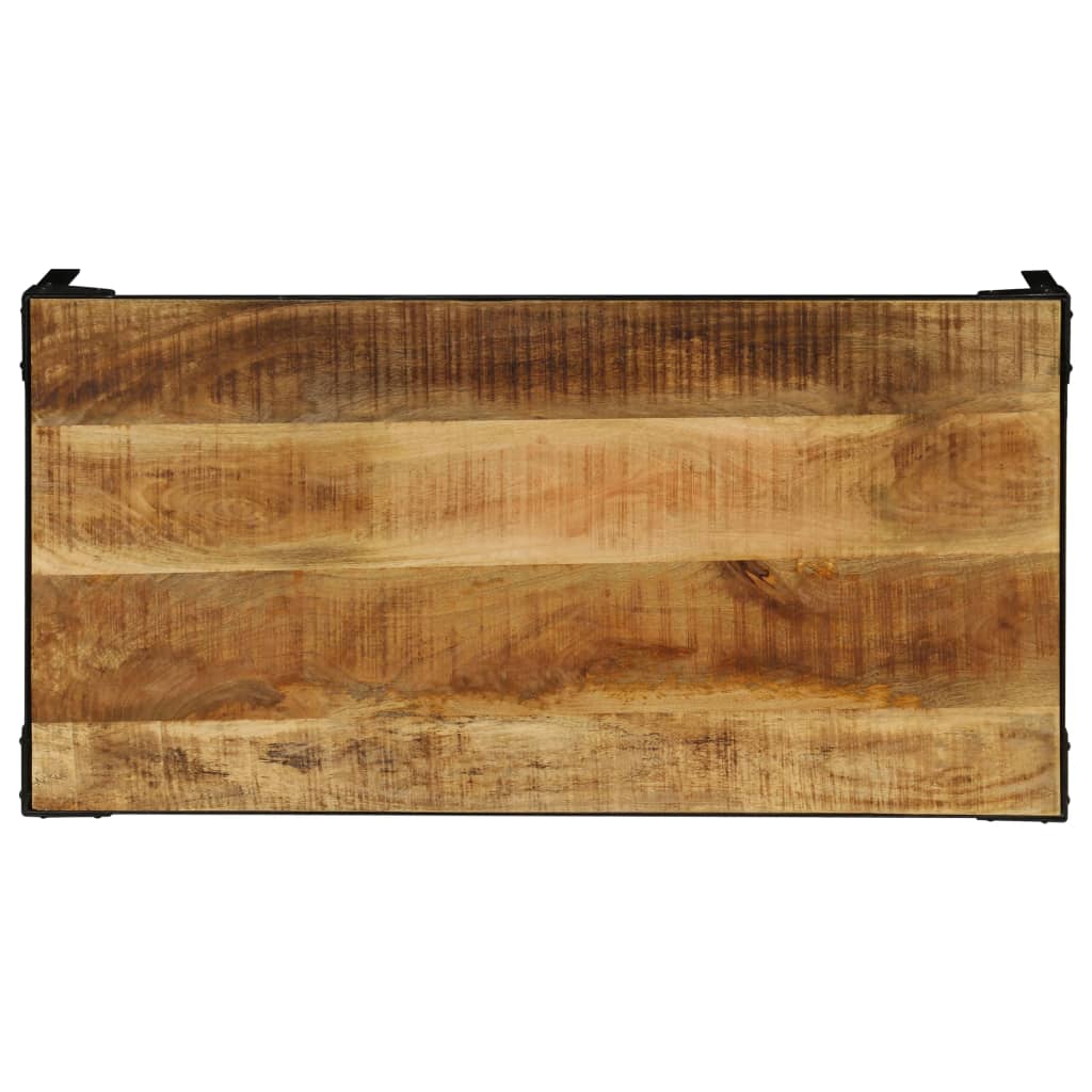Soffbord Massivt Grovt Mangoträ Och Stål 110 Cm