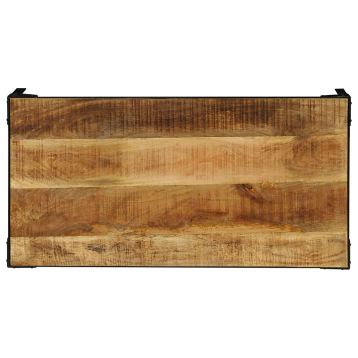 Soffbord Massivt Grovt Mangoträ Och Stål 110 Cm
