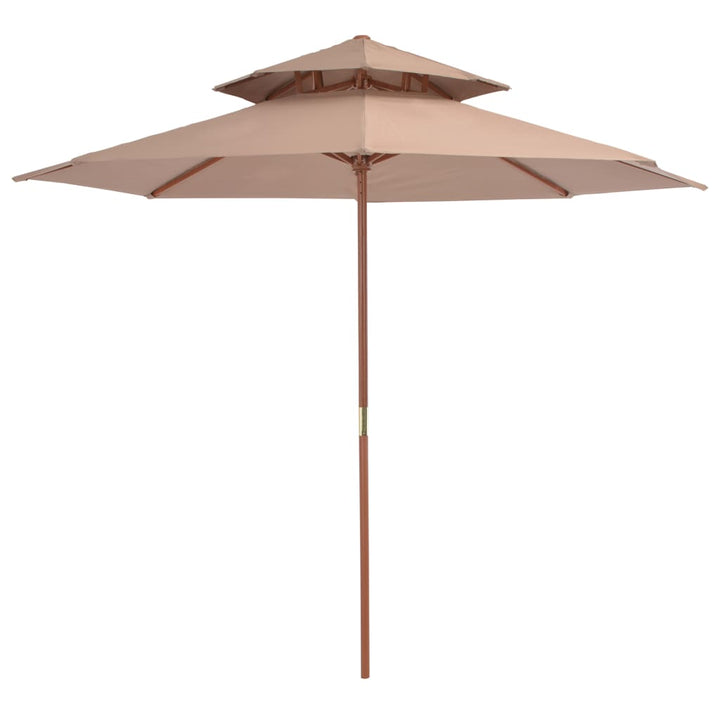 Parasoll Med Två Nivåer Trästång 270 Cm