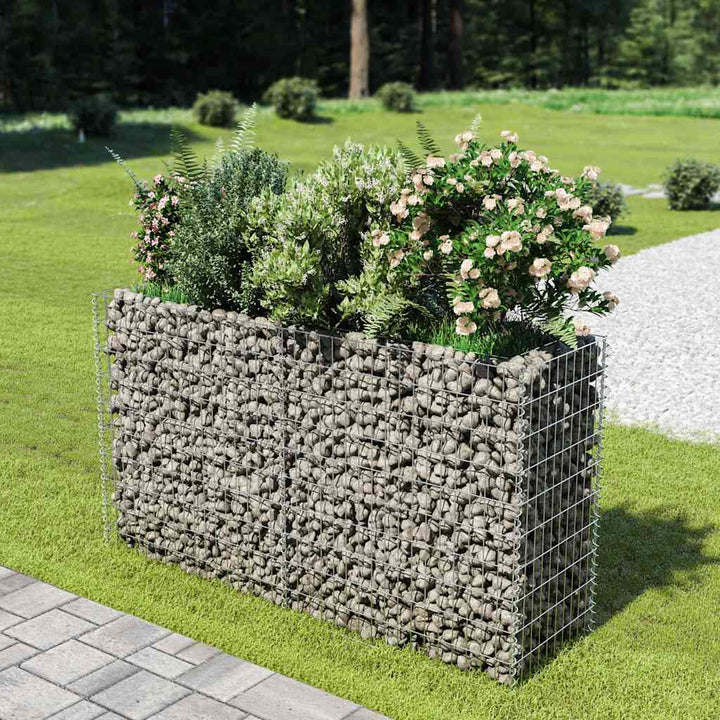 Planteringsgabion Upphöjd Galvaniserat Stål