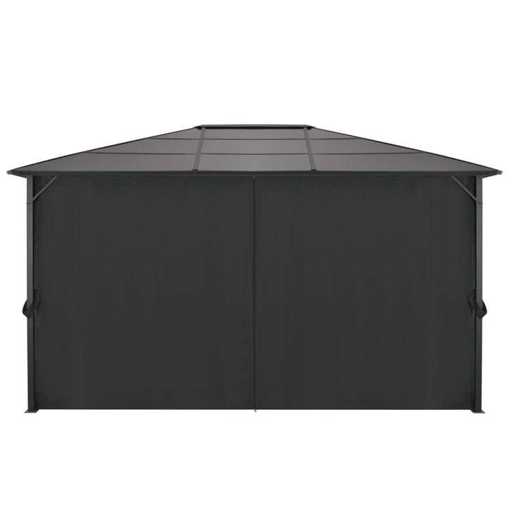 Paviljong Med Gardin Aluminium 4X3X2,6 M Svart
