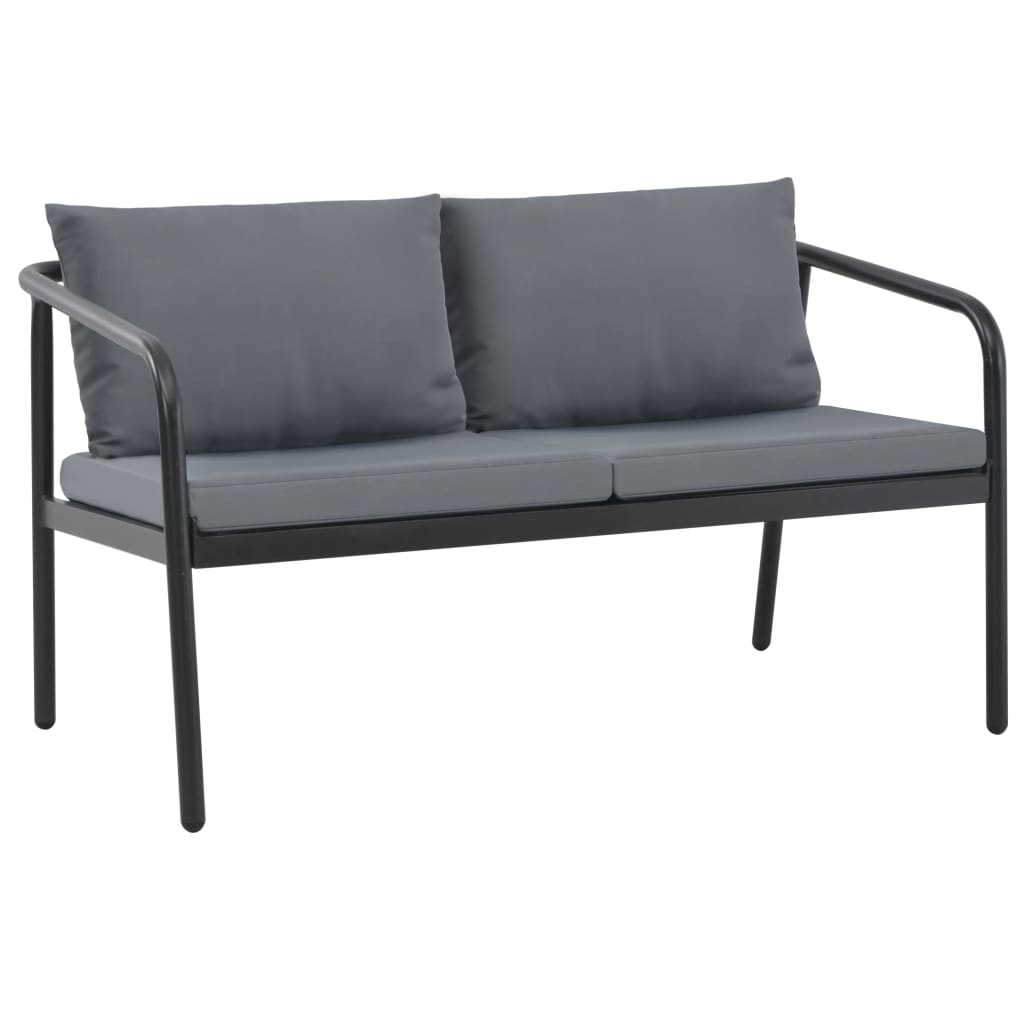 Trädgårdssoffa 2-Sits Med Dynor Aluminium Grå
