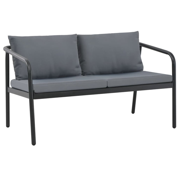 Trädgårdssoffa 2-Sits Med Dynor Aluminium Grå