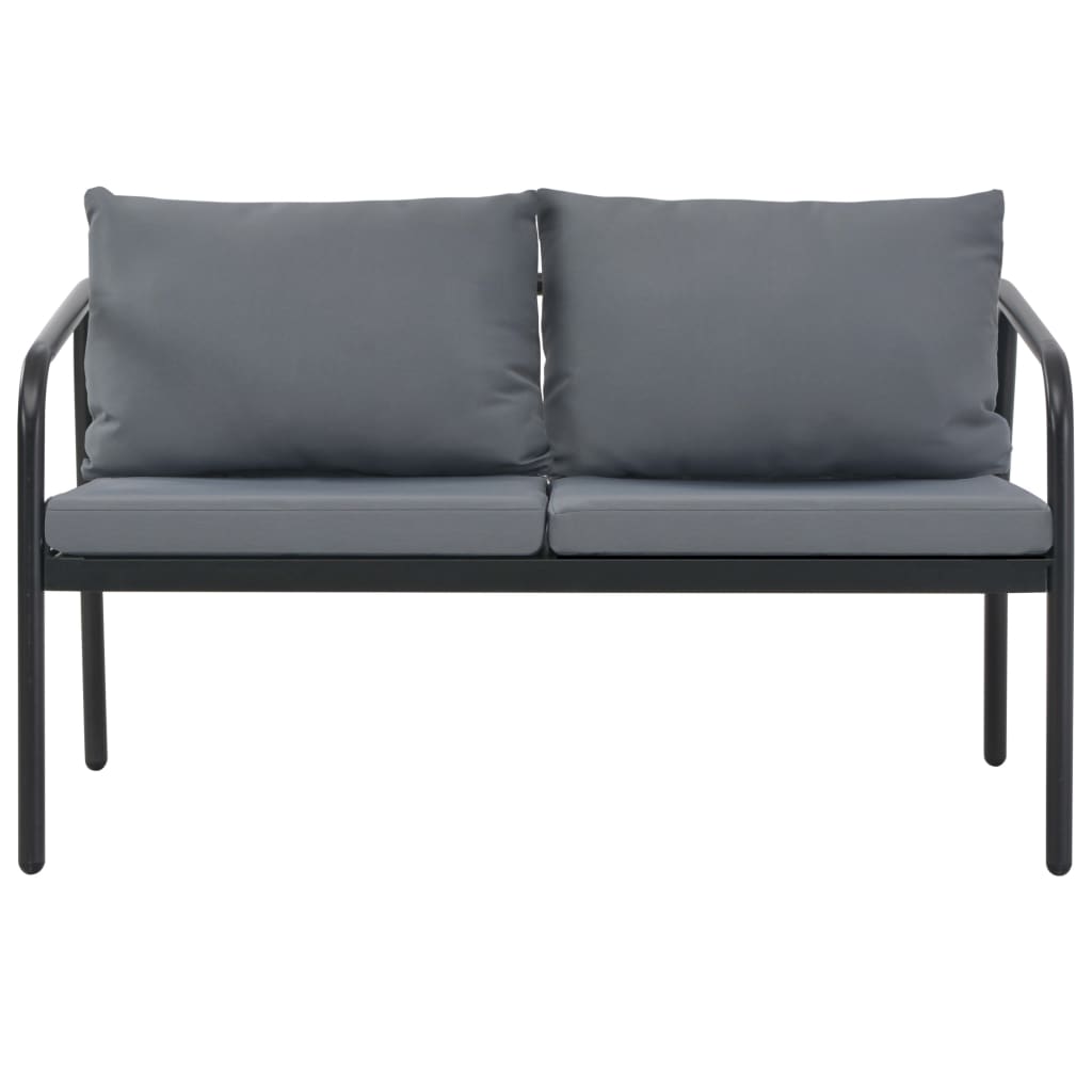 Trädgårdssoffa 2-Sits Med Dynor Aluminium Grå