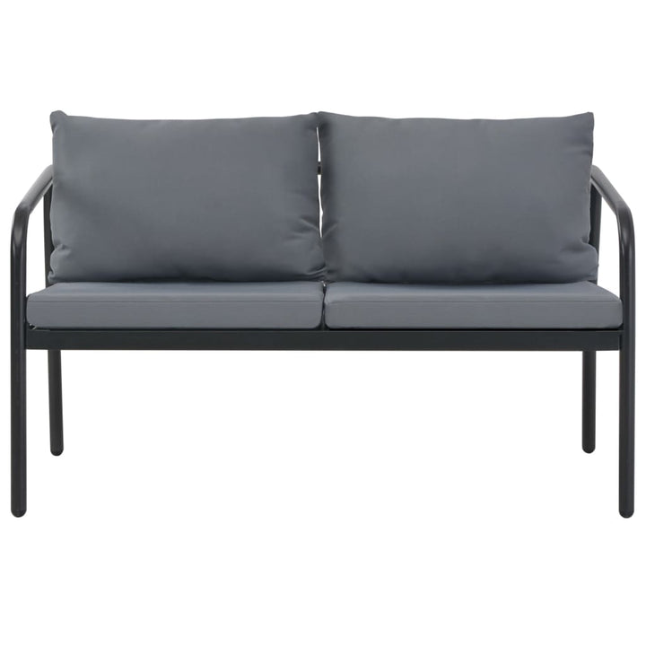 Trädgårdssoffa 2-Sits Med Dynor Aluminium Grå