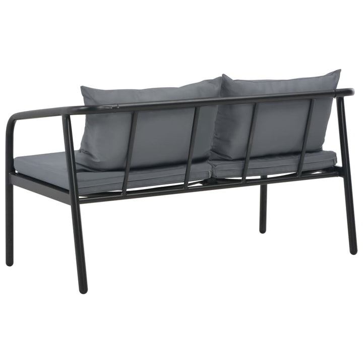 Trädgårdssoffa 2-Sits Med Dynor Aluminium Grå
