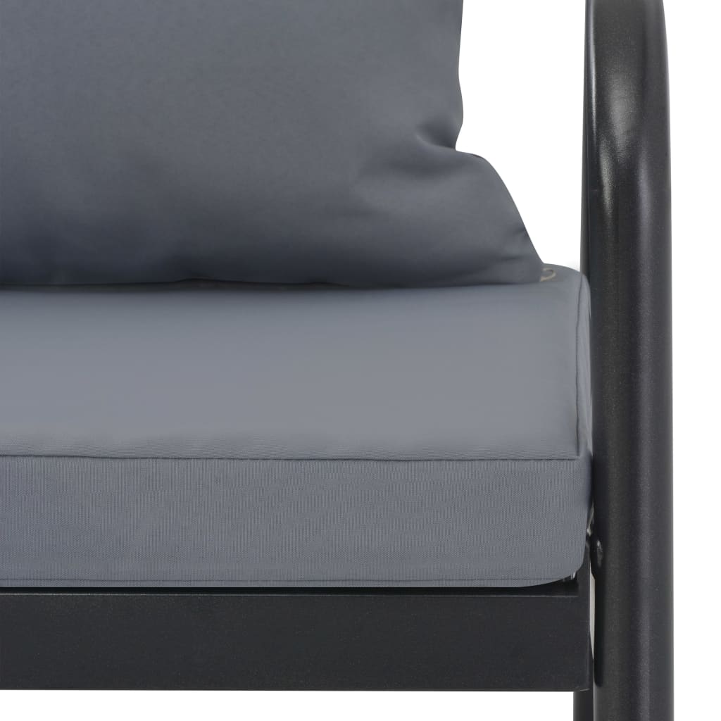 Trädgårdssoffa 2-Sits Med Dynor Aluminium Grå