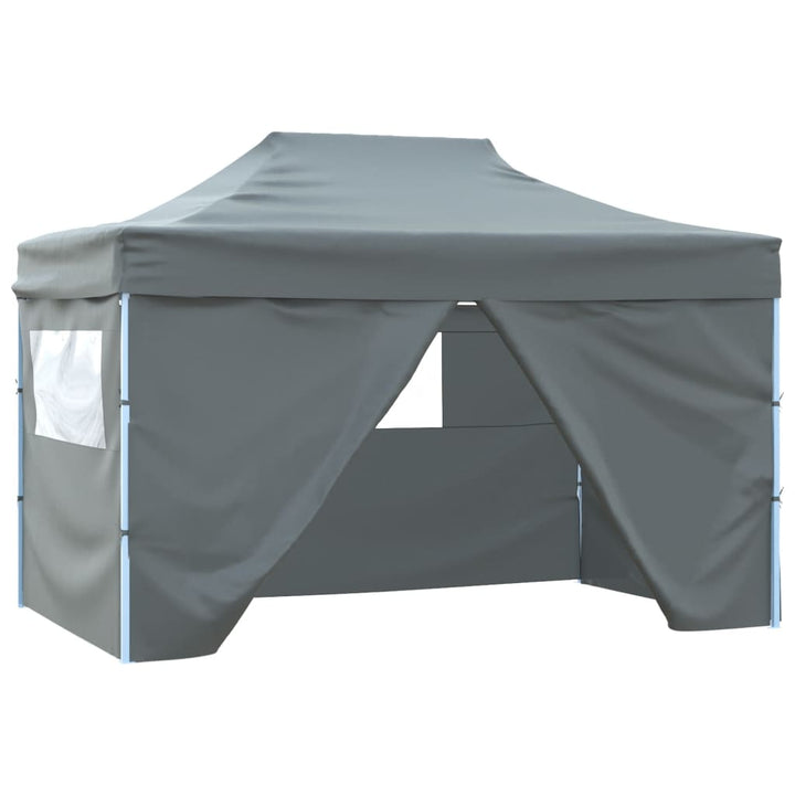 Pop-Up Hopfällbart Partytält Med 4 Sidoväggar 3X4,5 M Vit