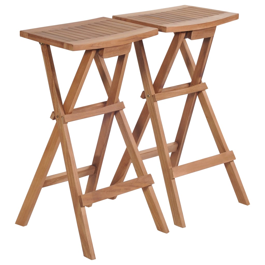Hopfällbara Barstolar 4 St Massiv Teak