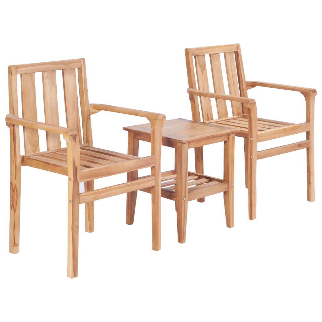 Caféset 3 Delar Massiv Teak