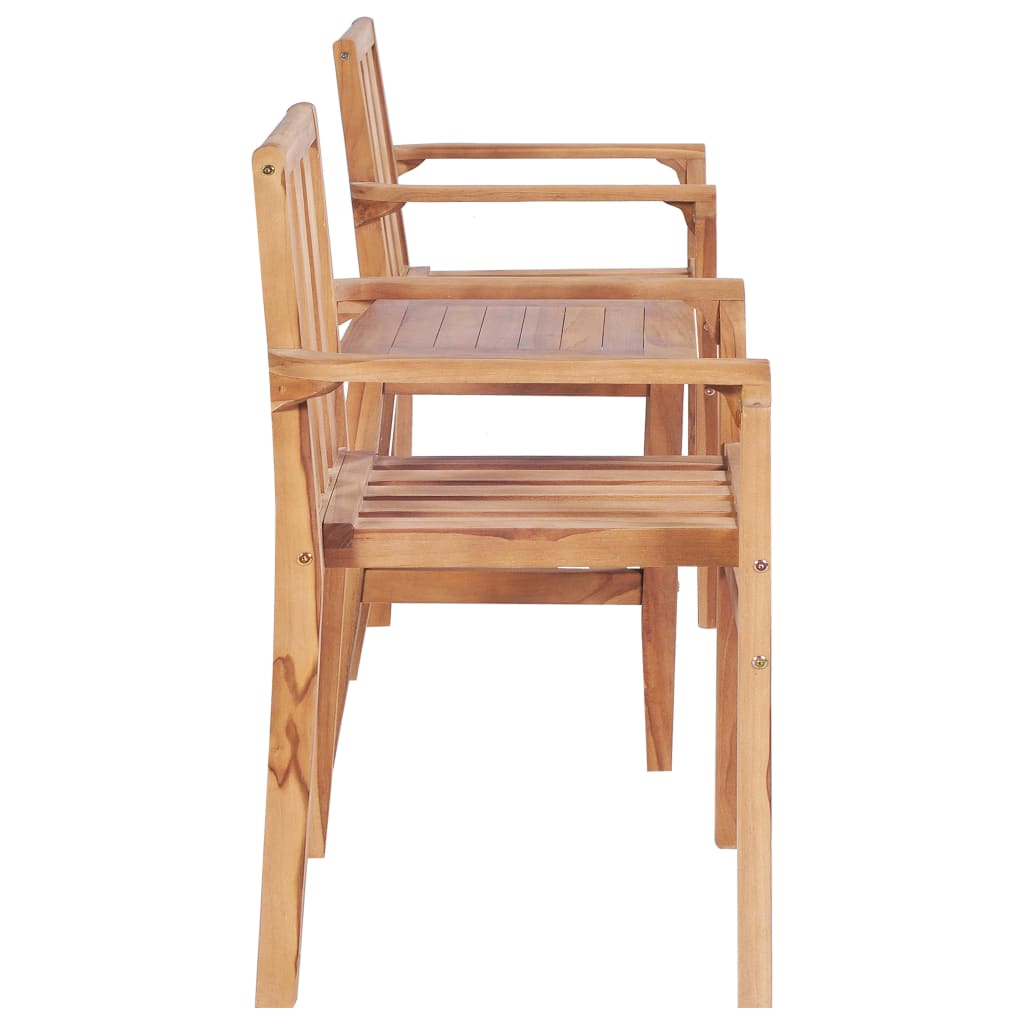 Caféset 3 Delar Massiv Teak