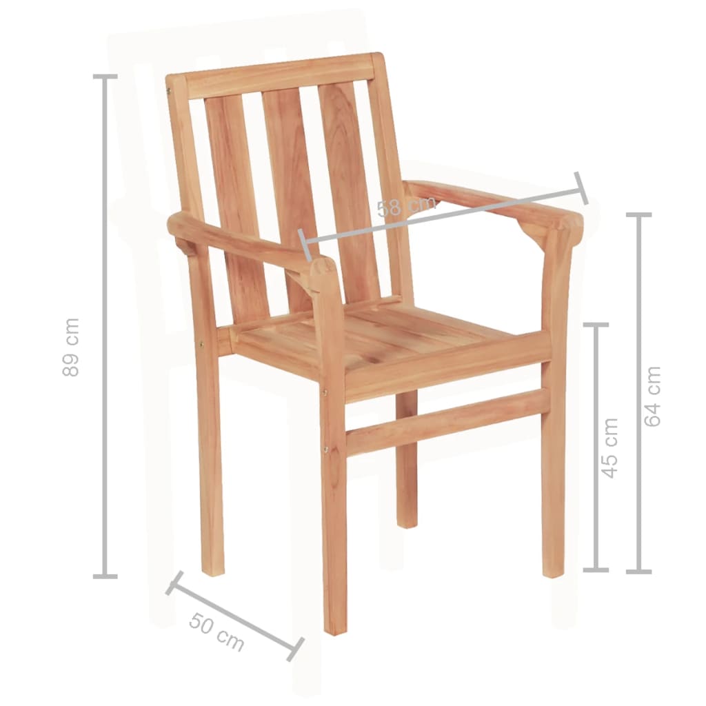 Caféset 3 Delar Massiv Teak