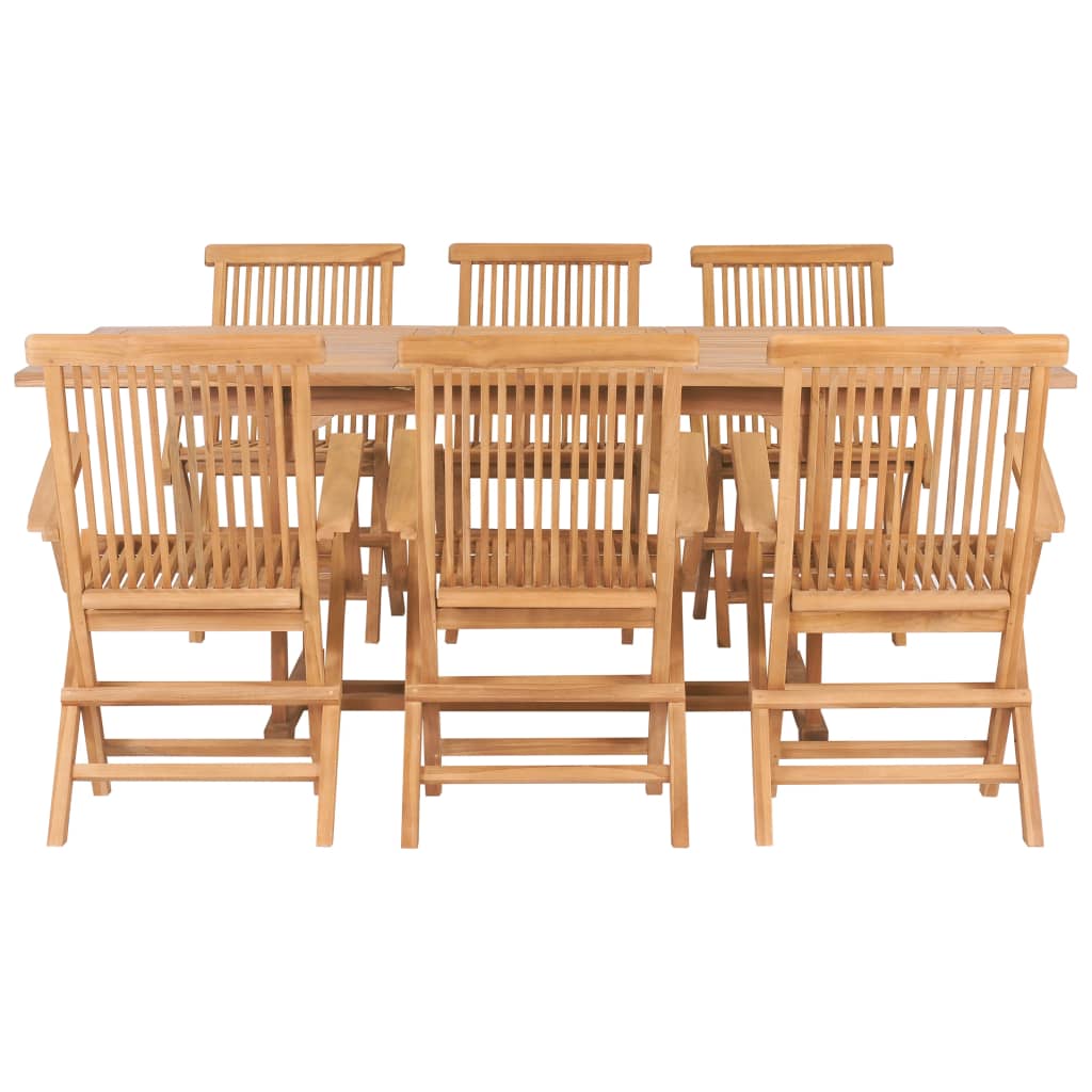 Matgrupp För Trädgården 7 Delar 150-200X100X75 Cm Teakträ