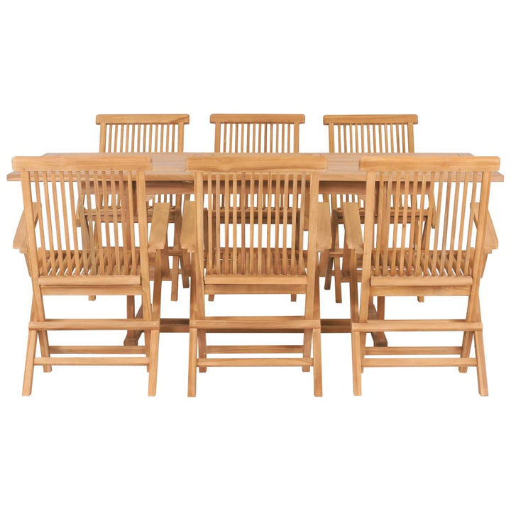 Matgrupp För Trädgården 7 Delar 150-200X100X75 Cm Teakträ