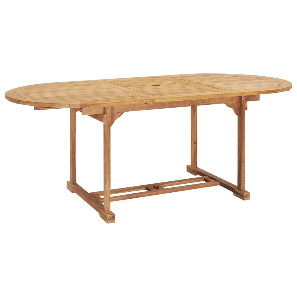 Matgrupp För Trädgården 7 Delar 150-200X100X75 Cm Teakträ