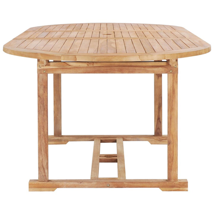 Matgrupp För Trädgården 7 Delar 150-200X100X75 Cm Teakträ