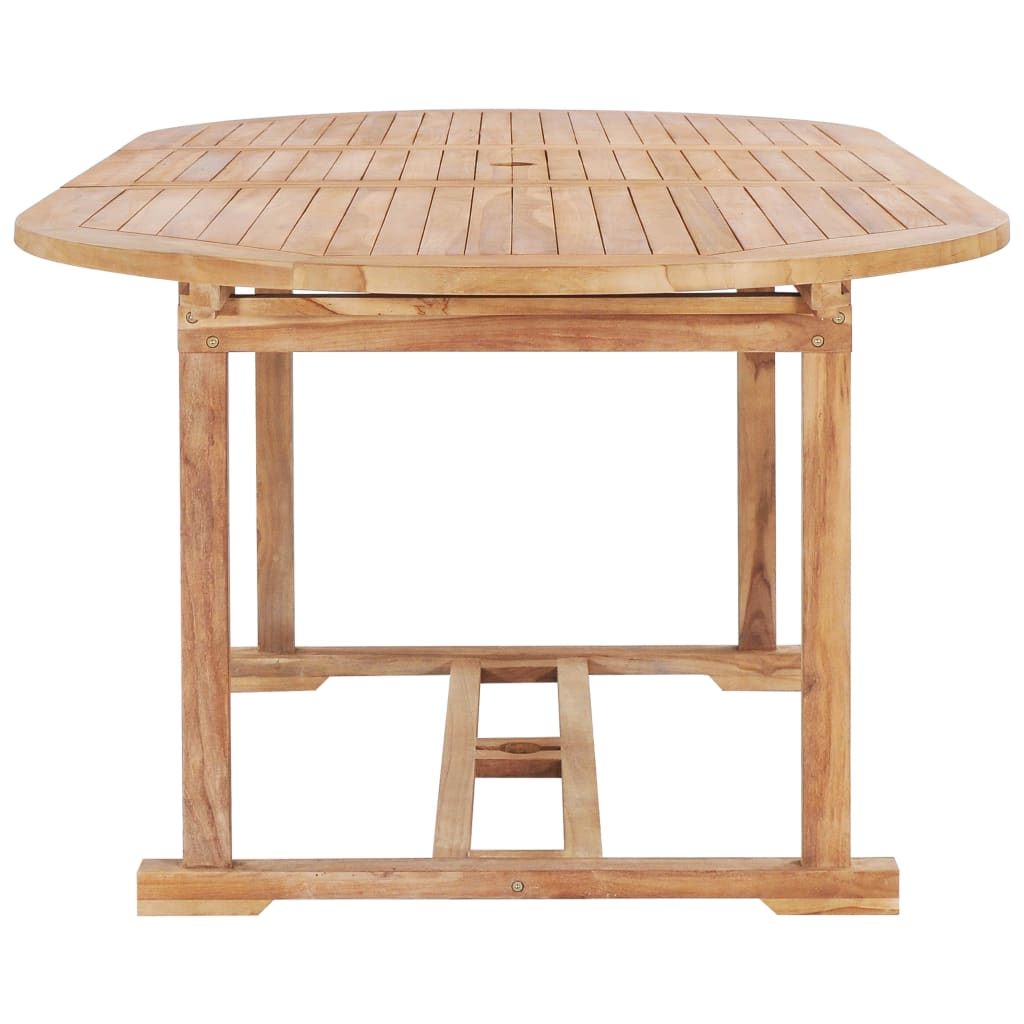 Matgrupp För Trädgården 7 Delar 150-200X100X75 Cm Teakträ
