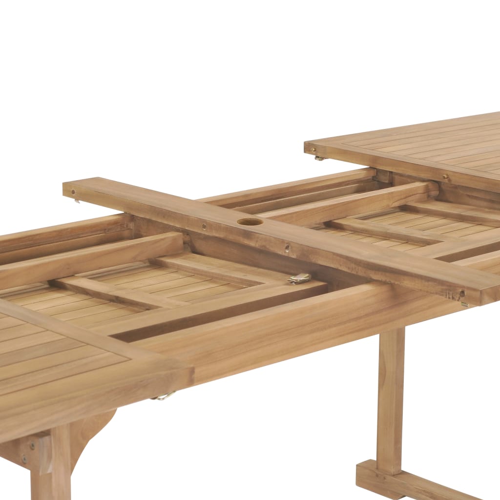 Matgrupp För Trädgården 9 Delar 180-280X100X75 Cm Teakträ