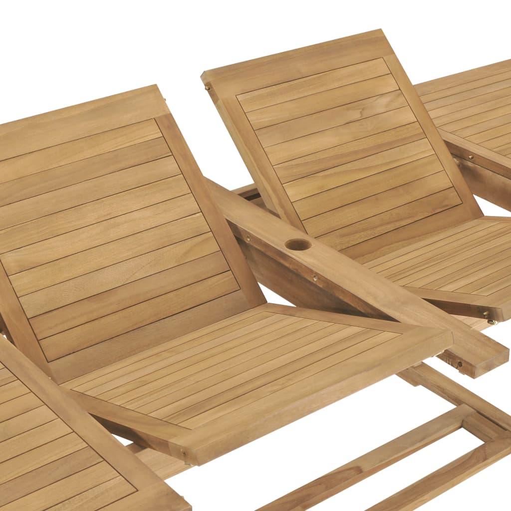 Matgrupp För Trädgården 9 Delar 180-280X100X75 Cm Teakträ