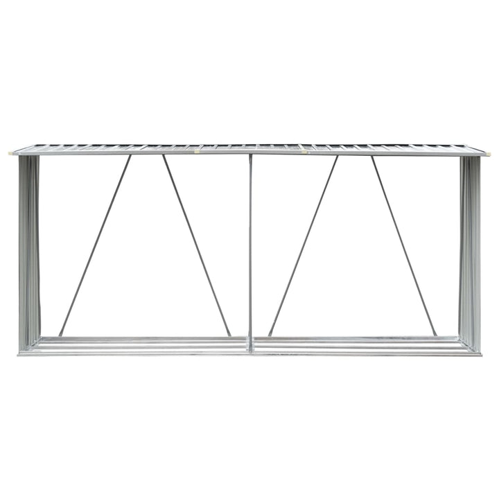 Vedskjul I Galvaniserat Stål 330X84X152 Cm