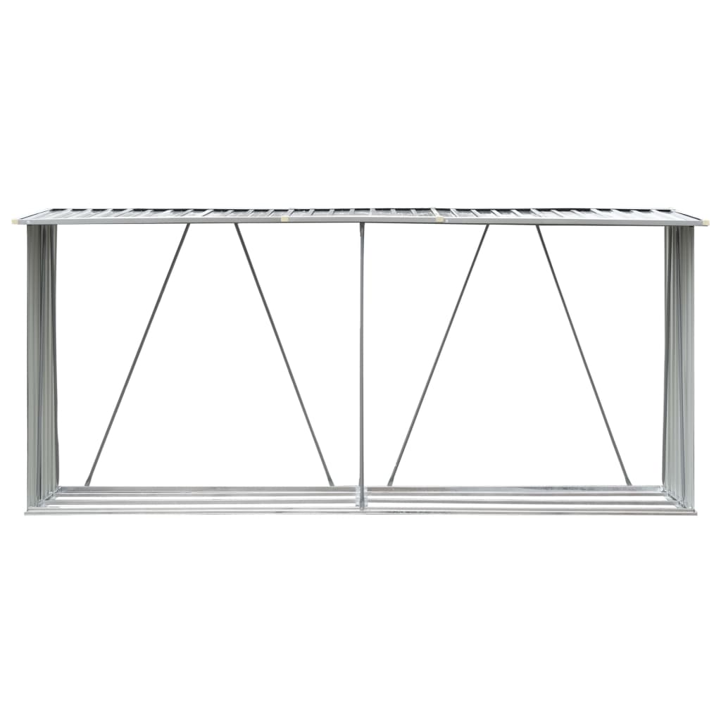 Vedskjul I Galvaniserat Stål 330X84X152 Cm