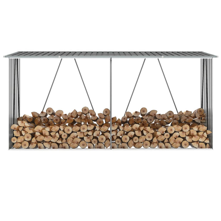 Vedskjul I Galvaniserat Stål 330X84X152 Cm