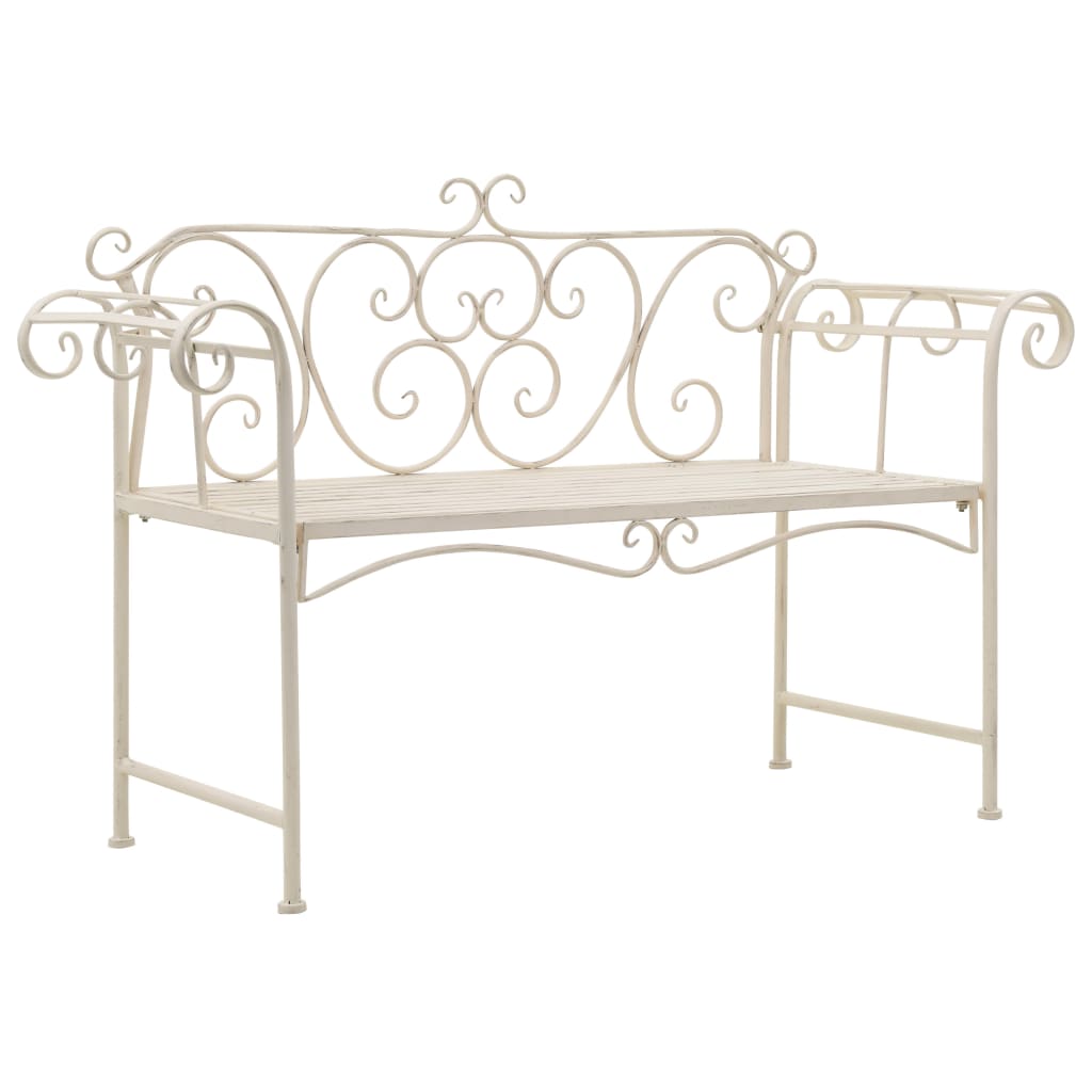 Trädgårdsbänk 132 Cm Stål Antik