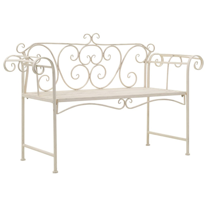 Trädgårdsbänk 132 Cm Stål Antik