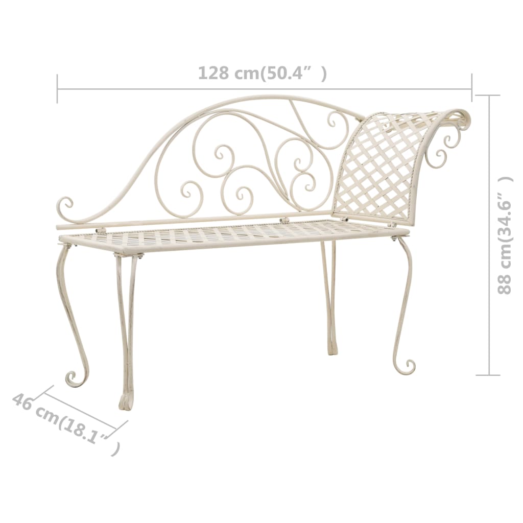 Trädgårdsbänk Schäslong 128 Cm Metall Antik