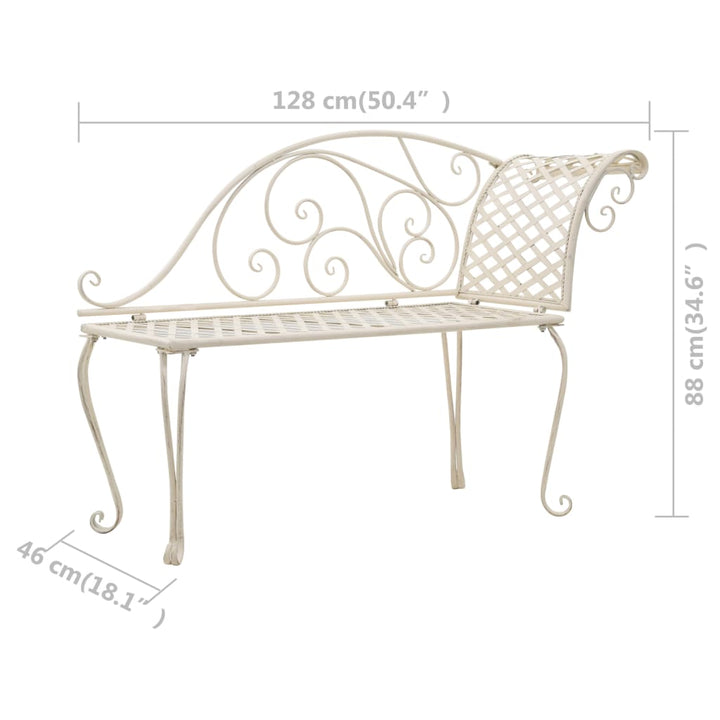 Trädgårdsbänk Schäslong 128 Cm Metall Antik