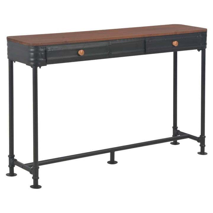 Konsolbord Med 2 Lådor 120X30X75 Cm Massivt Granträ