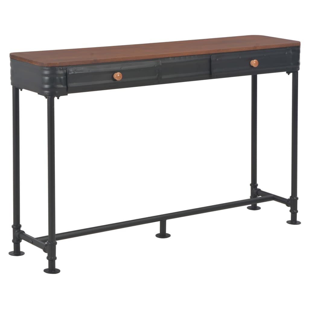 Konsolbord Med 2 Lådor 120X30X75 Cm Massivt Granträ