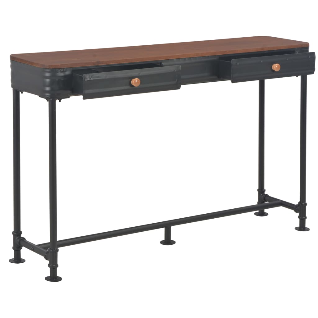 Konsolbord Med 2 Lådor 120X30X75 Cm Massivt Granträ