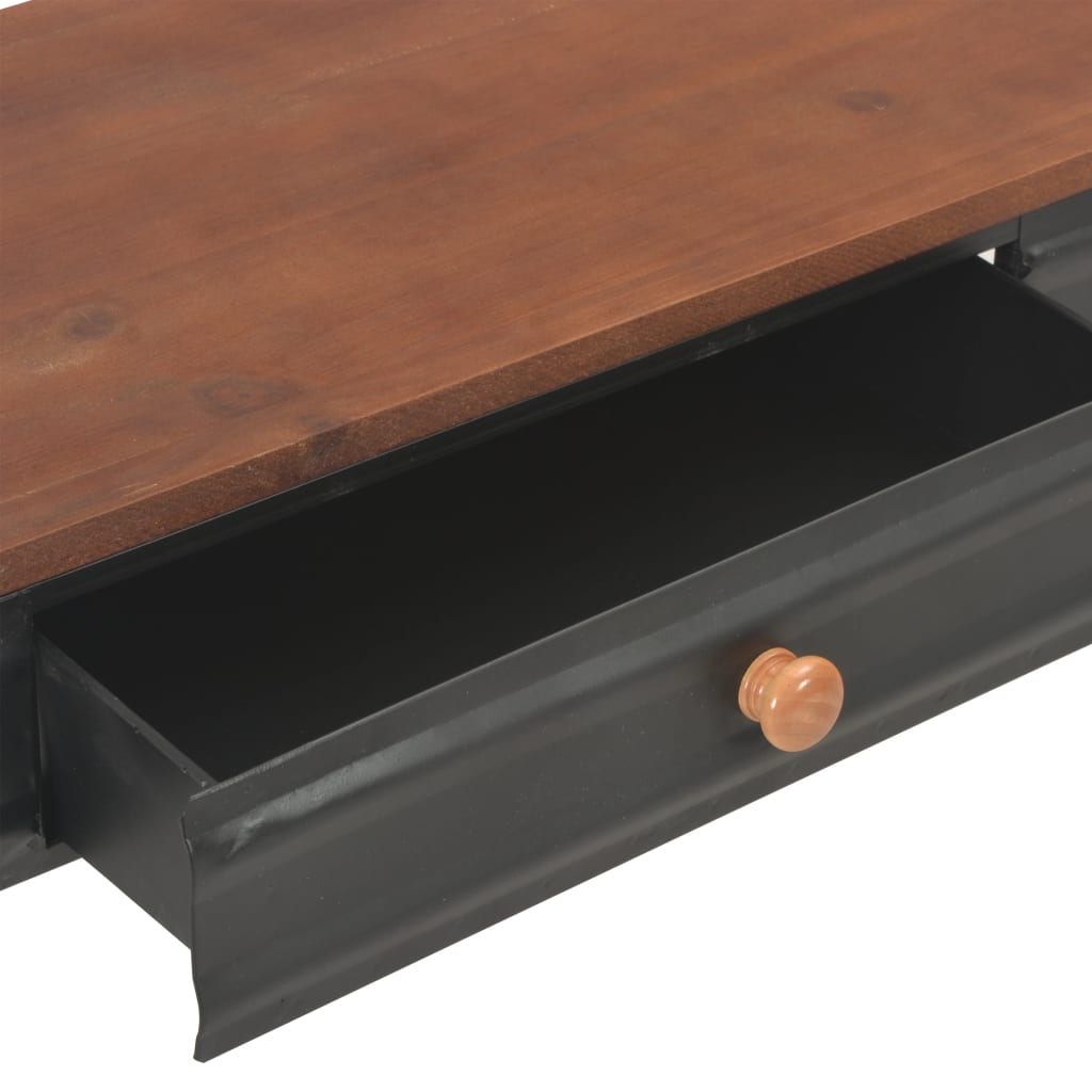 Konsolbord Med 2 Lådor 120X30X75 Cm Massivt Granträ