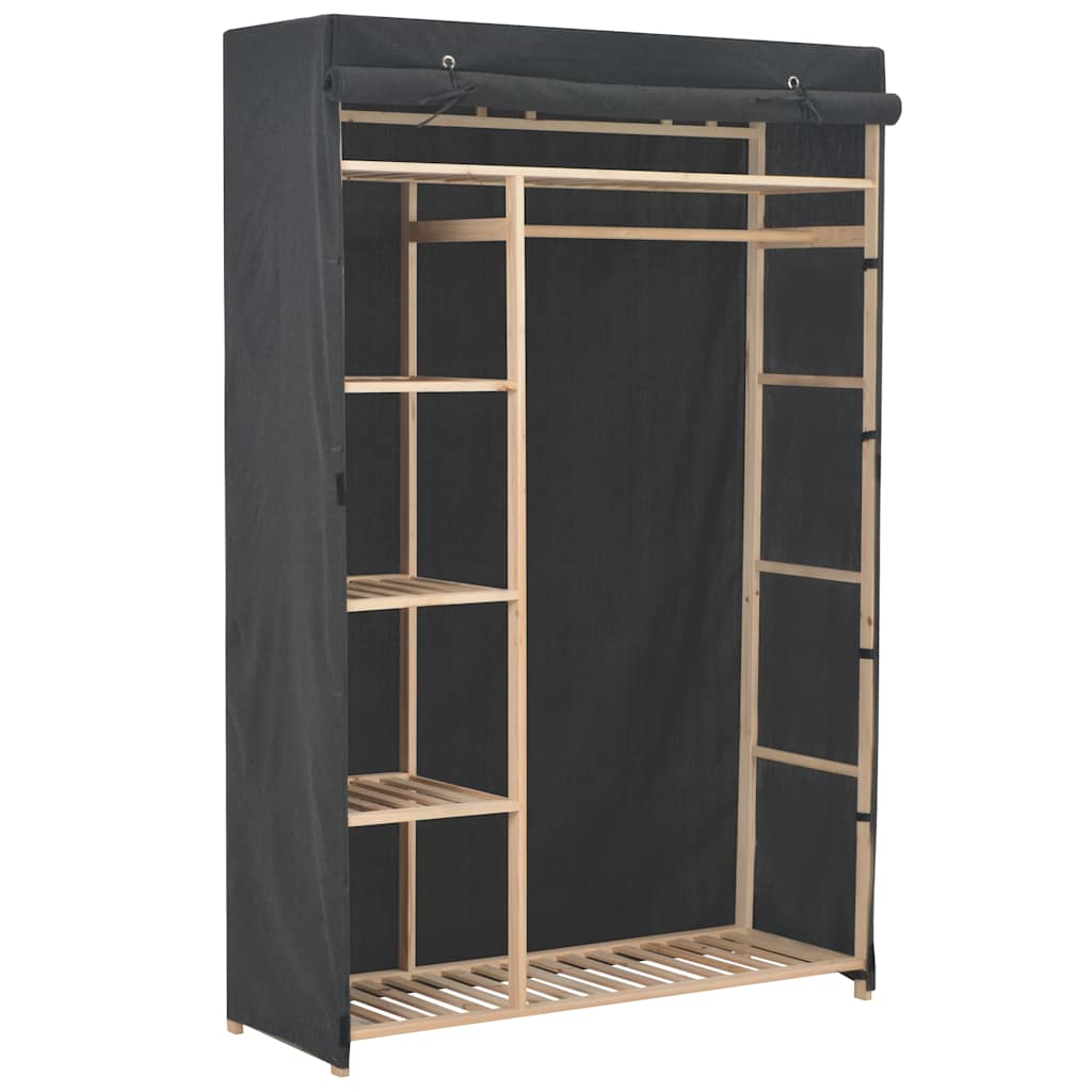 Garderob I Tyg Och Furu 110X40X170 Cm