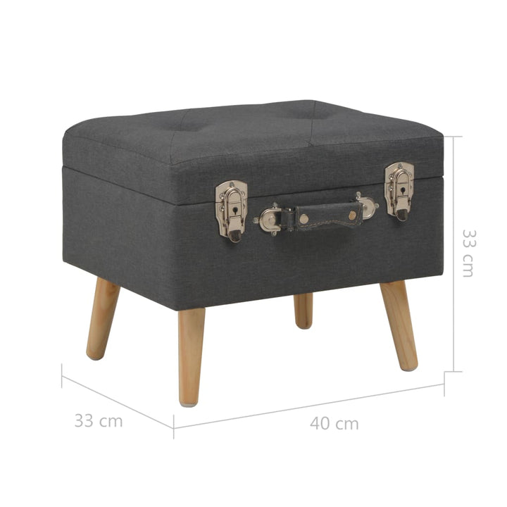 Förvaringspall 40 Cm Mörk Tyg