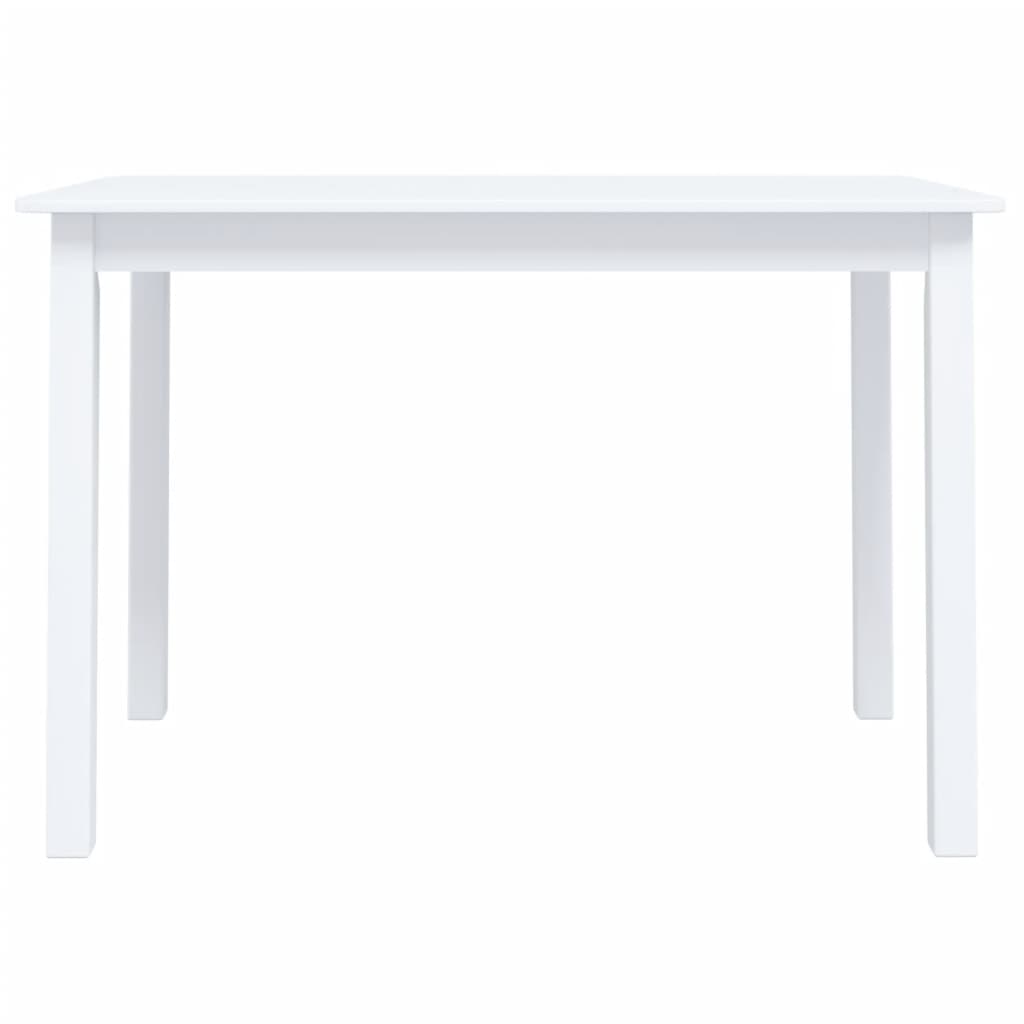 Matbord Vit 114X71X75 Cm Massivt Gummiträ
