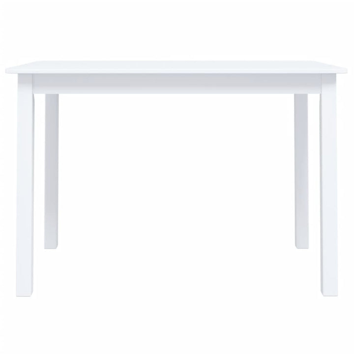 Matbord Vit 114X71X75 Cm Massivt Gummiträ
