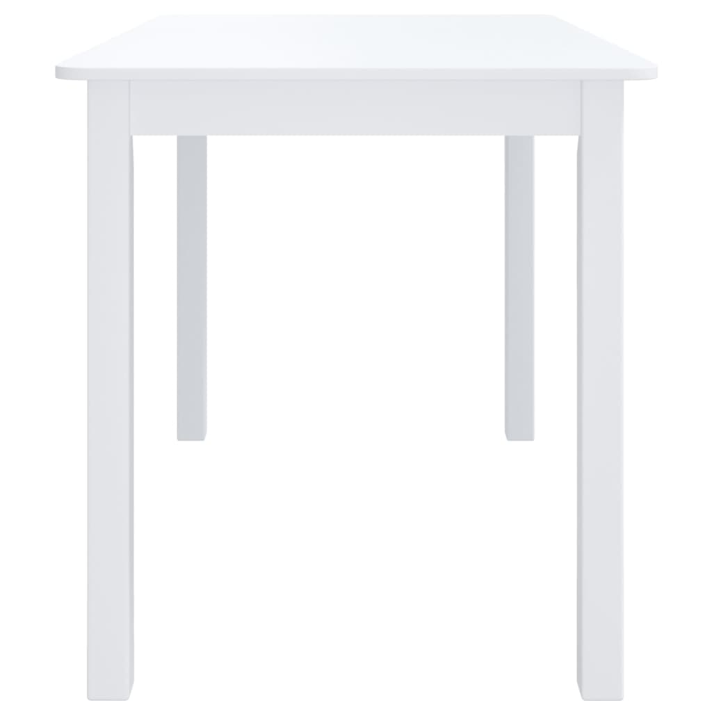 Matbord Vit 114X71X75 Cm Massivt Gummiträ