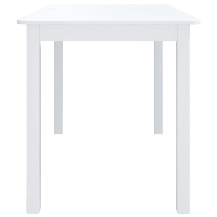 Matbord Vit 114X71X75 Cm Massivt Gummiträ