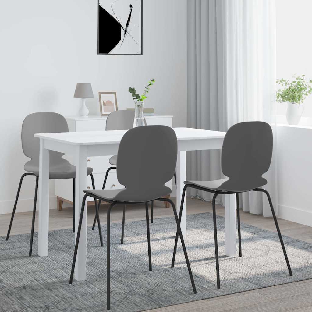 Matbord Vit 114X71X75 Cm Massivt Gummiträ