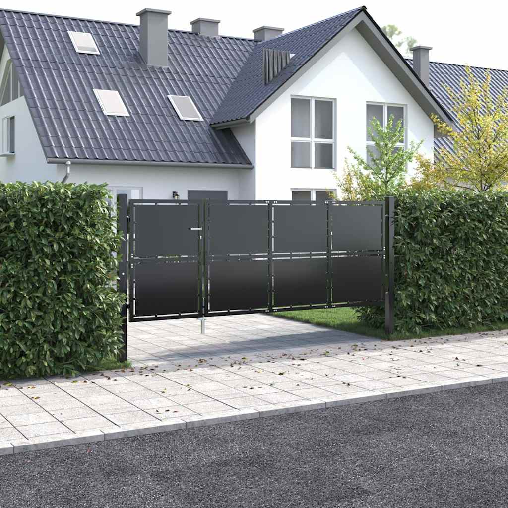 Trädgårdsgrind Stål Antracit