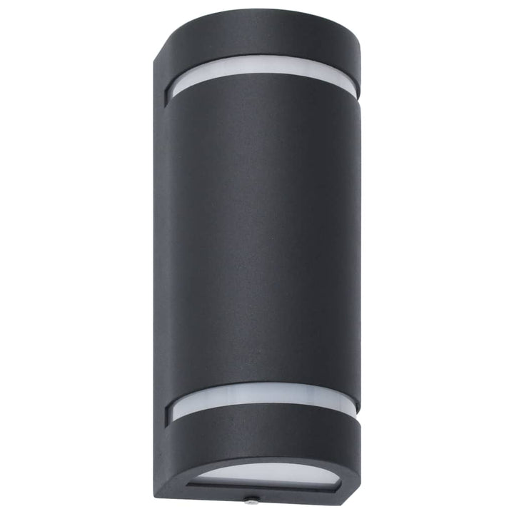 Utomhusvägglampa 2 St 35 W Svart Halvrund