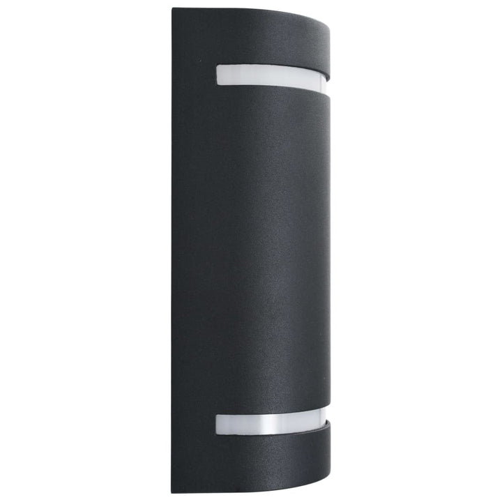 Utomhusvägglampa 2 St 35 W Svart Halvrund