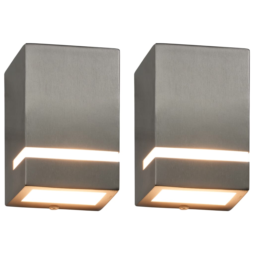 Utomhusvägglampa 2 St 35 W Rektangulär