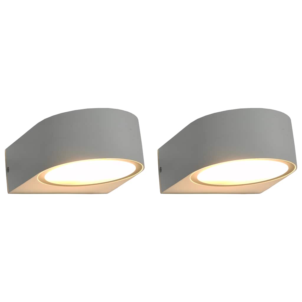 Utomhusvägglampa 2 St 11 W Vit Rund